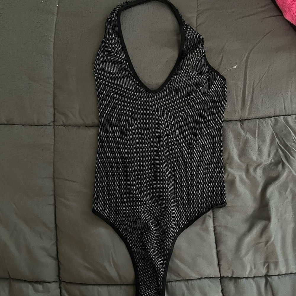 Black Halter Bodysuit